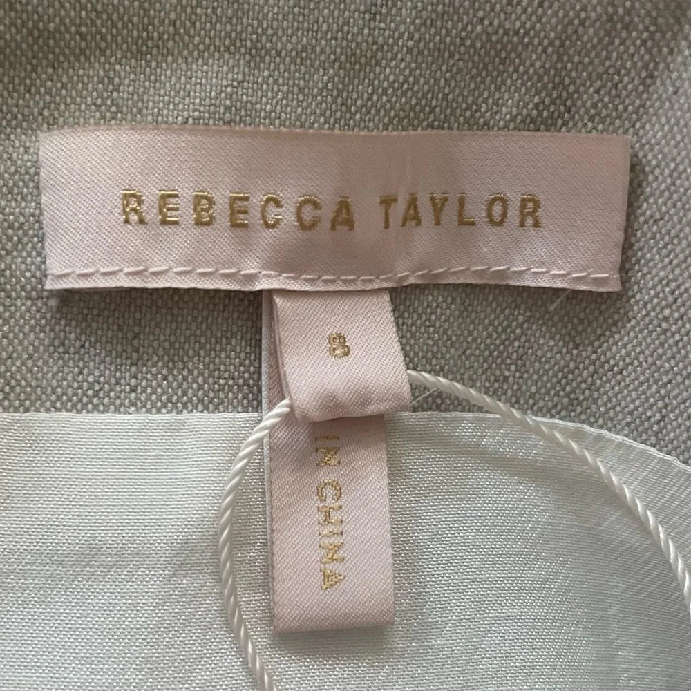 Rebecca Taylor Linen Romper Jumpsuit In Rye Size 8 NWT - Picture 6 of 16